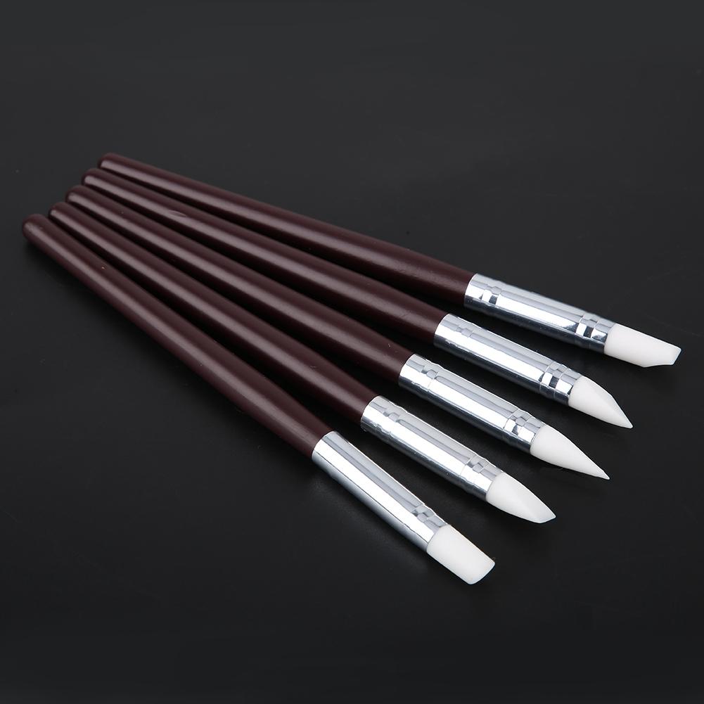 5pcs set Silicone Carving Art Pen Pottery Sculpture Clay Shaping Watercolor Painting DIY Tools