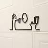 Wandkunst Lustiges Badezimmer-Schild, 3D-gedruckte minimalistische Linien-Toiletten-Wohnzimmerkunst, Schwarze moderne Heimdekoration für Waschraum, Humorvoll