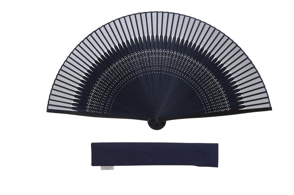 HOSEKKEN luxury folding fan brand that combines traditional craftsmanship with modern 60 Ebony Traditional Color Navy Japanese Japanese stylish Day