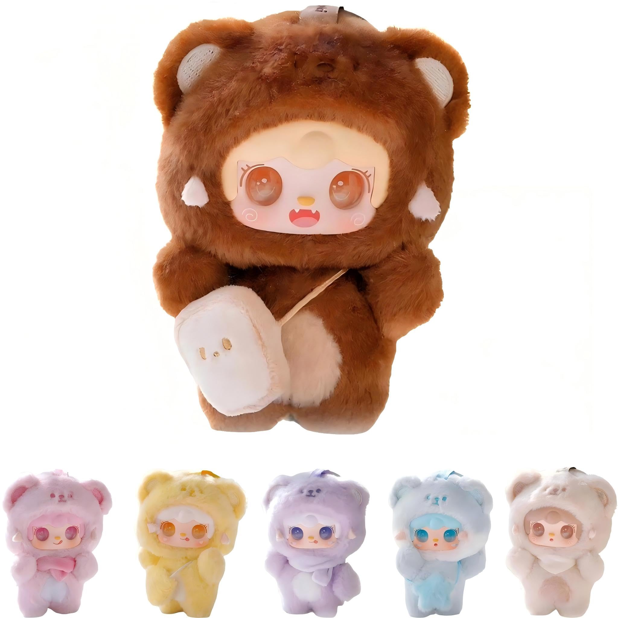 

Yooki Bite the Bear Series Original Plush Mascot Blind Box 6 Types + 1 Surprise + 1 Secret - Randomly Included Approx. 10cm Fluffy Material with