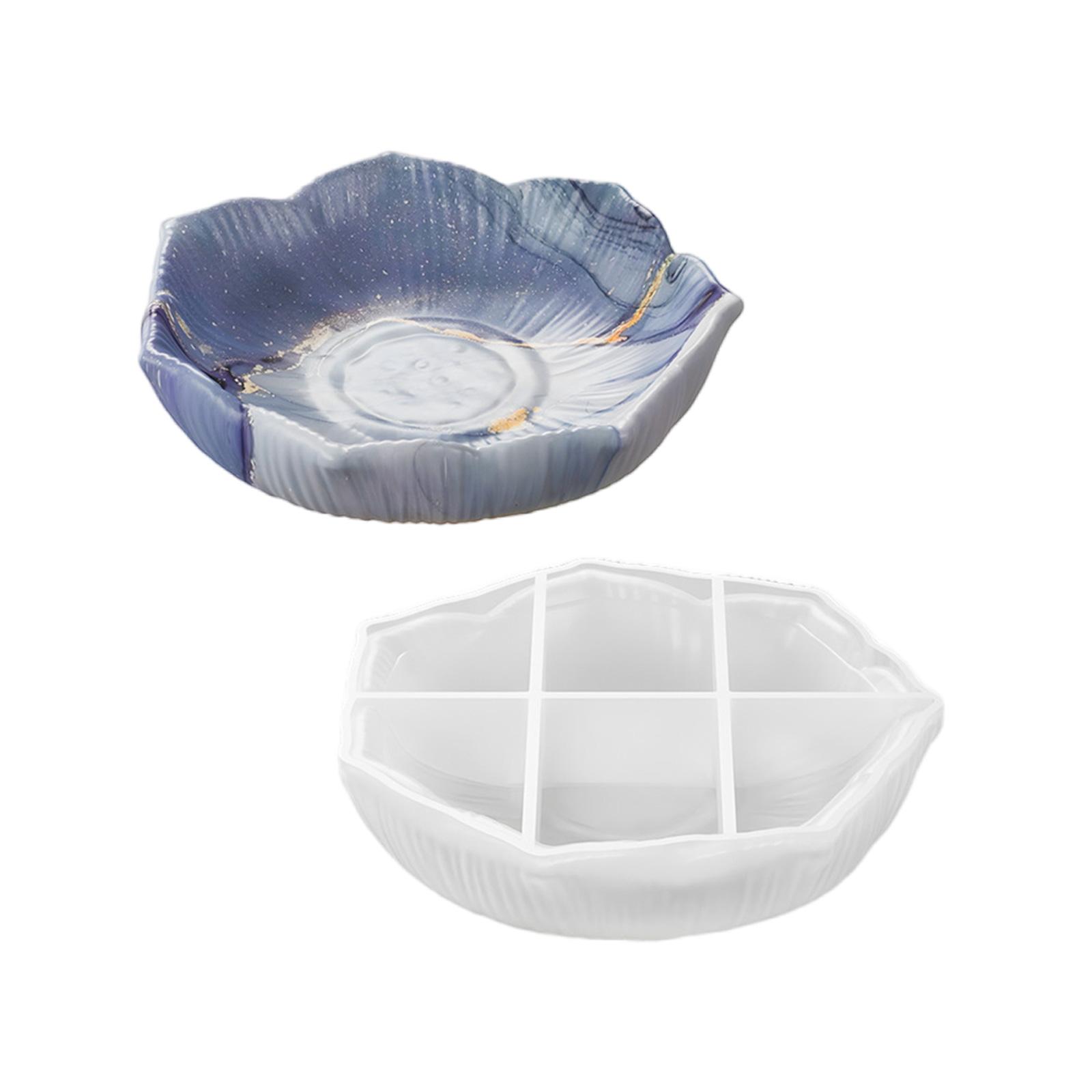 

Силиконовая форма для тарелки в форме цветка, форма для эпоксидной смолы для уникального декоративного и функционального подноса, термостойкая форма для ювелирных изделий T2