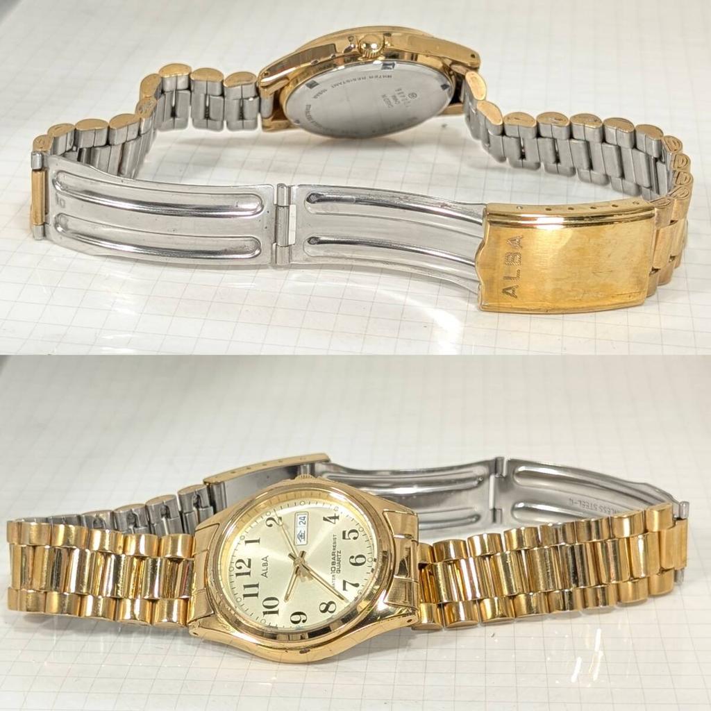 SEIKO ALBA Battery Working Men's Watch, Replaced, Condition, C-19