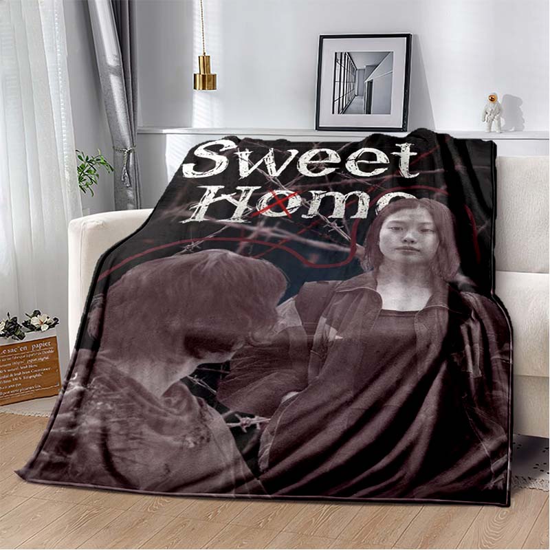 Sweet Home Kdrama Character Print Soft Flannel Throw Blanket Warm Cozy Sofa Bed Decorative Blanket For Home Use