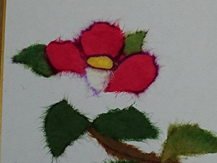 Craft Kit Mino Washi Paper Wall Hanging "Camellia"