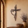 Abgenutztes Holzschild Rustikale Christliche Dekoration, Großes Religiöses Holzkunstwerk, Dekorative Gedenkkunst Spirituelle Hängende Skulptur für Kirche Zuhause