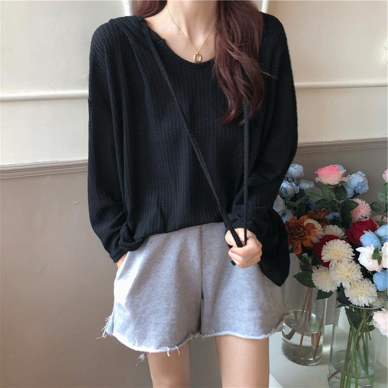 2025 Spring/Autumn Korean Loose-Fit Hooded Pullover Sweater for Women - Long-Sleeved Trendy Style