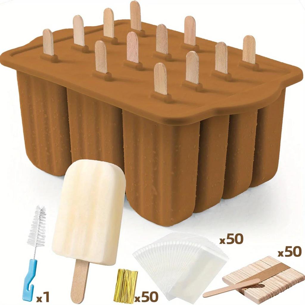 Popsicle Molds Silicone BPA-free12 Pieces Popsicle Trays for Freezer Homemade Ice Cream Popsicle Molds