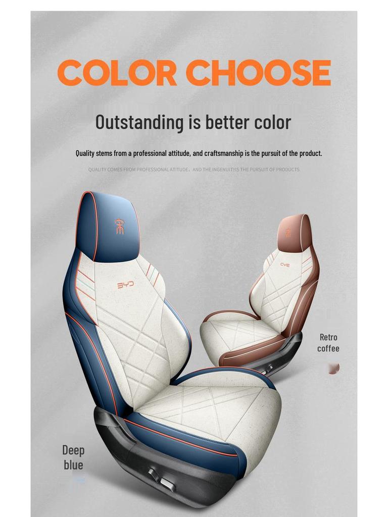 BYD Song Pro Leather & Linen Full Wrap Cartoon Seat Cover (Set of 5)