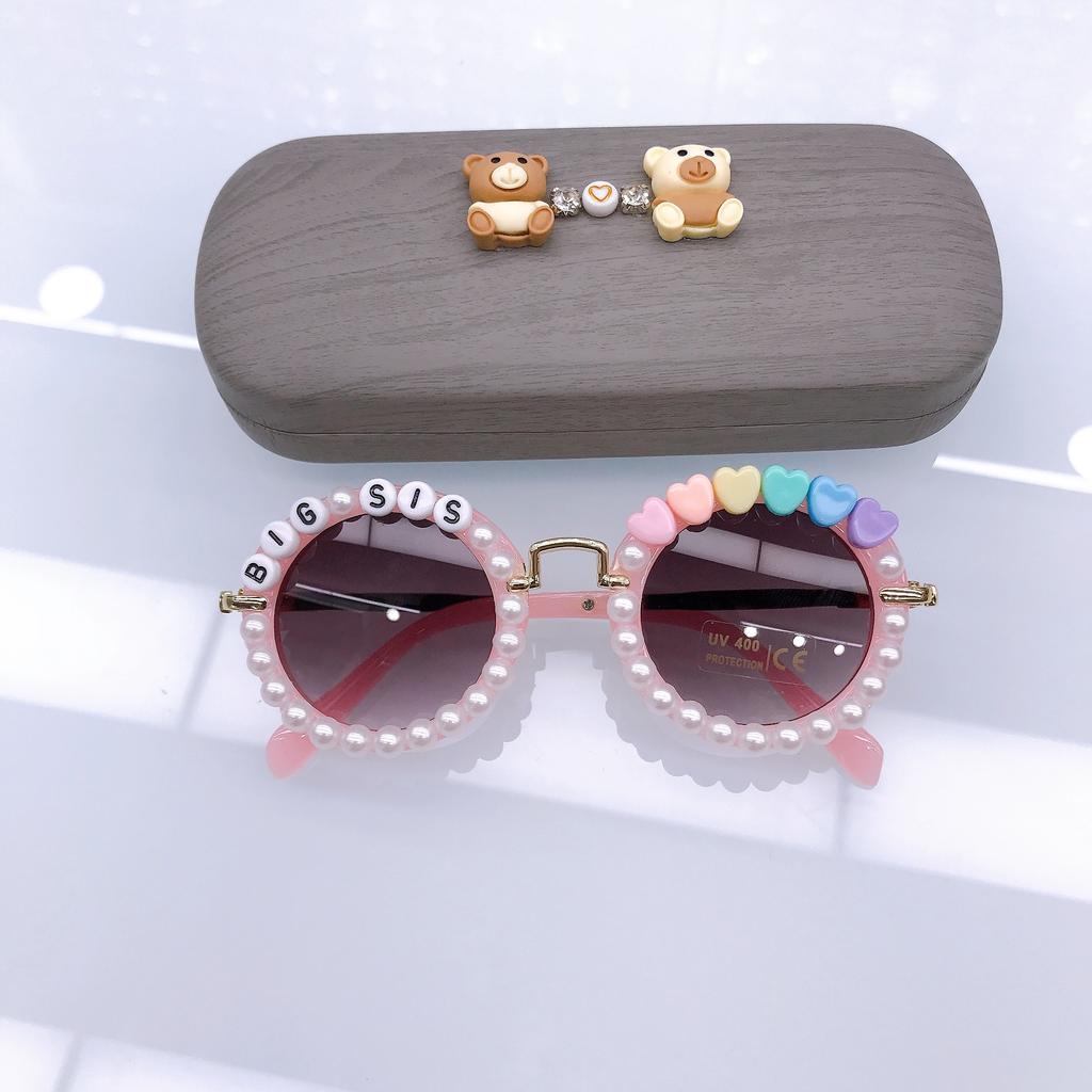Fashion Children'S Sunglasses Diy Pearl Cute Boys And Girls Concave Dance Glasses Sunscreen Sunglasses Tide