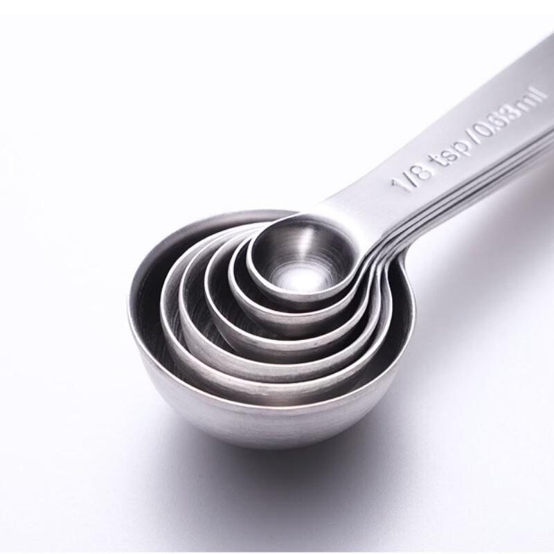 Qianxing 304 Stainless Steel 6-Piece Round Measuring Spoon Set