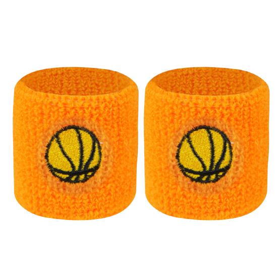 2Pcs Kids Sports Wristband Ball Embroidery Stretch Breathable Sweat Absorbing Boys Girls Knitted Basketball Volleyball Wrist Protector Sweatband