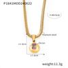 18k Gold-Plated Titanium Steel Geometric Zircon Pendant Necklace - European & American Fashion Style