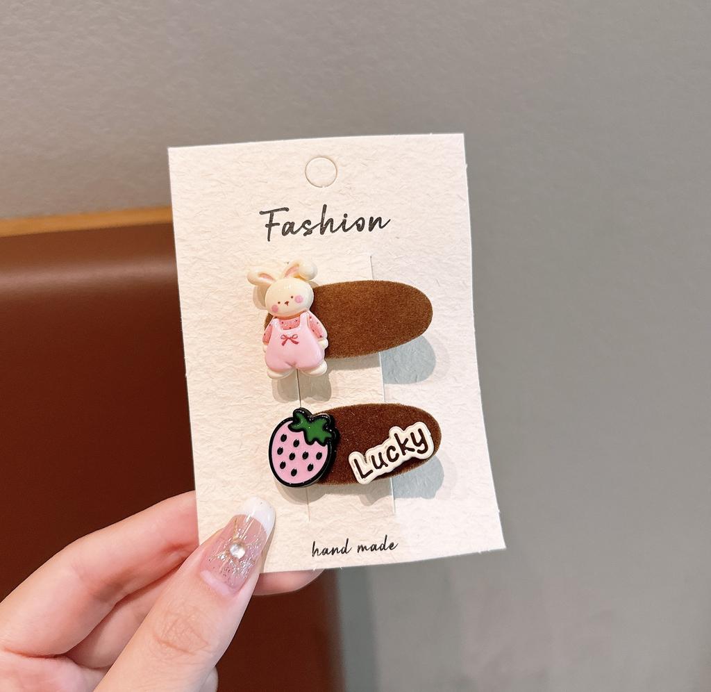 Red Children'S Cartoon Hairpin Versatile Cute Sweet Letter Bangs Clip Side Clip Hair Accessories
