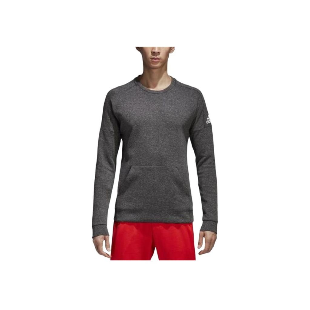 Adidas Id Stadium Solid Color Casual Crew Neck Pullover Long Sleeve Sweatshirt Men Sweatshirt Dark-Gray CG2098
