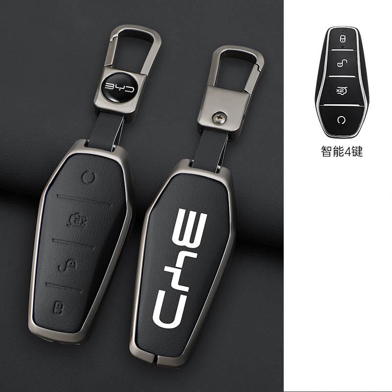 

Funda llave coche 4 botones para BYD Atto 3 Han EV Dolphin Pro Tang Dm QIn PLUS MAX Yuan funda cuero aleación