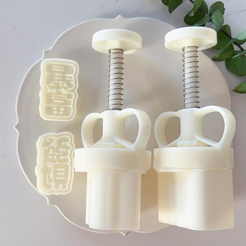 Mooncake Mold Baking Mould Hand Pressure Moulds Blessing Word Shaped Chinese Dessert Molds Perfect Gift for Baking Lover