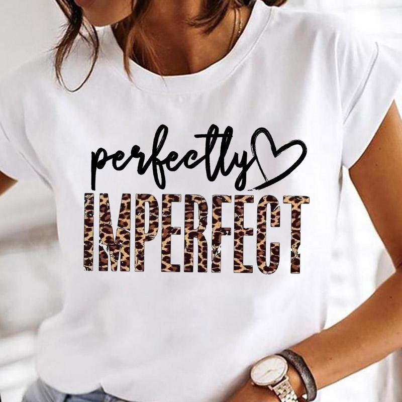 Women Printing Clothes Custom T-Shirt Watercolor Cute Tops Tshirt Short Sleeve Cartoon Heart Print Female Graphic O-Neck Tees