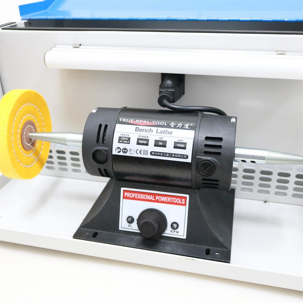 800W Bench Grinder Jewelry Polisher Machine Polishing Grinding Device Power Tool with Dust Collector Dust-Catching Buffing Machine