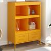 VidaXL High Buffet, Cabinet with Legs and Compartments, Storage Furniture, Living Room Organizer, Yellow 843105