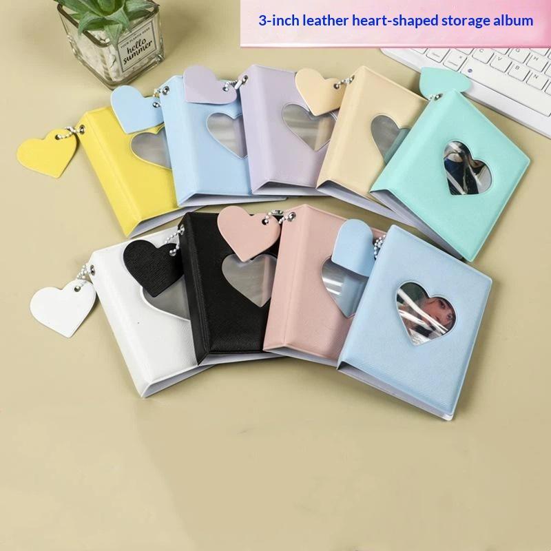 Cute Heart Design Photocard Holder 3 Inch 40 Pockets Hollow Photo Album for Teen Idol Lomo Card Collection Organization