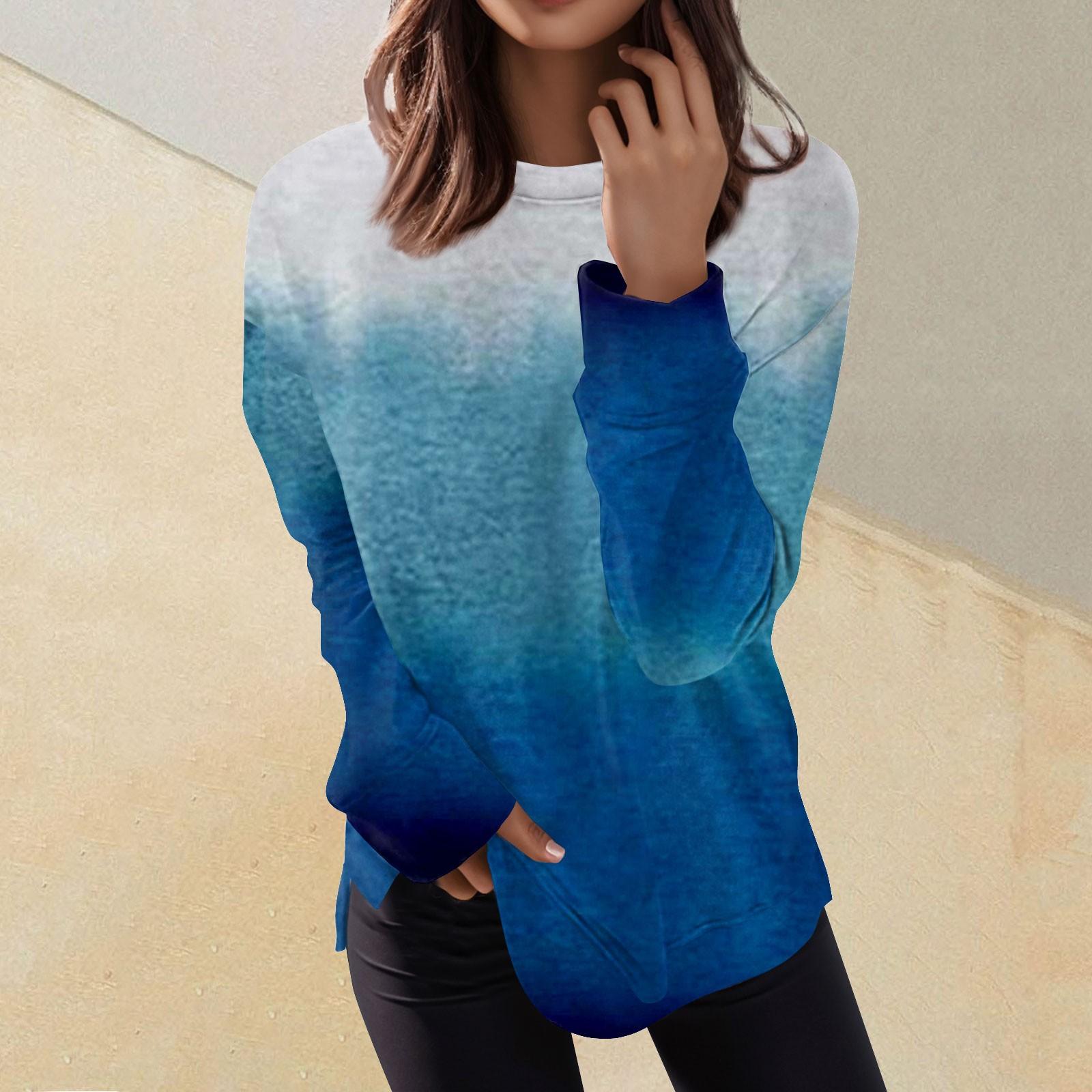 

Женский повседневный модный пуловер с длинным рукавом и круглым вырезом с принтом L