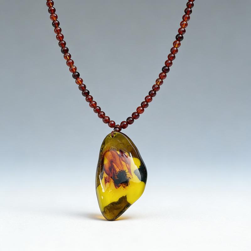 Etnische Stijl Retro Imitatie Amber Ketting Voor Mannen En Vrouwen Lange Hanger Trui Ketting Moederdag Cadeau