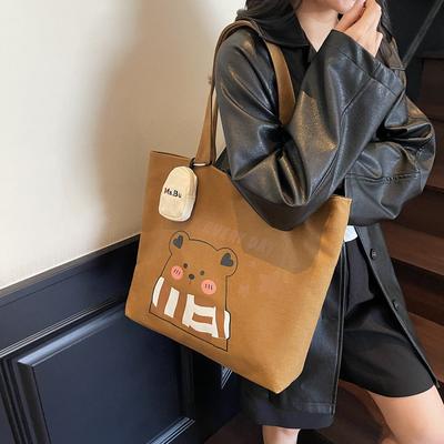 Commuter Large-capacity Japanese Cartoon Shoulder Tote Bag 2025 Autumn New Student Class Canvas Tote Bag