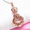 Classics Elegant Flower Necklace for Women Light Luxury Hollow Out Copper Plated Rose Gold Pendant Wedding Zircon