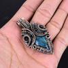 Labradorite Pendant, Handmade Gemstone , 999 Copper Wire Wrapped Pendant Antique Jewelry, For Gift Silver Jewelry