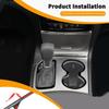 2xGloss Black Gear Shifter Cup Holder Cover Trim for Jeep Grand Cherokee 2016-21
