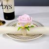 Reusable Floral Napkin Fasteners for Banquets Artificial Rose Ring, Fabric Pink Flower Holder, Rustic Buckles Party Ring Farmhouse Wedding Bridal