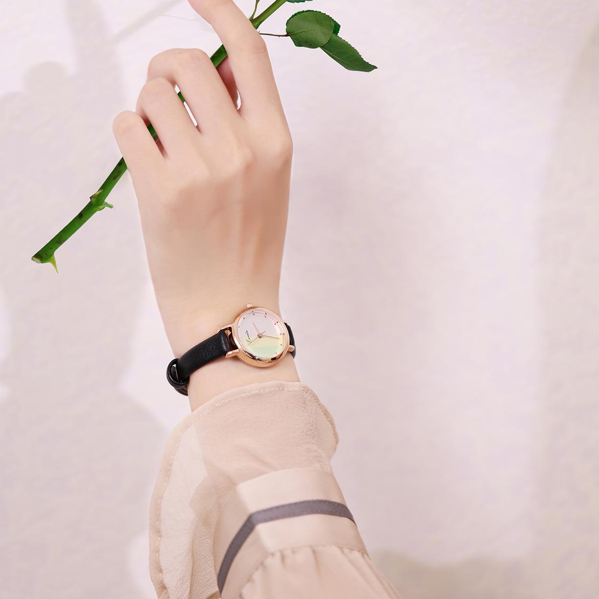 

Часы для студенток в стиле ретро, простые, литературные и художественные, компактные, с маленьким циферблатом, водонепроницаемые, темпераментные, кварцевые, женские часы