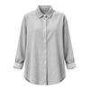 European & American Women's Spring/Summer Lapel Cardigan: Loose Long Sleeve Cotton & Linen Casual Shirt, Versatile for Any Occasion