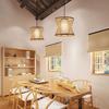 Boho Vintage Bamboo Wicker Chandelier Pastoral Basket Lantern Ceiling Pendant Lamp Rattan Light Fixtures Hanging Chandaliers E27