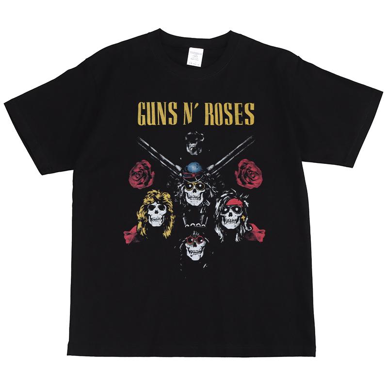 Guns N Roses Digital Direct Injection Guns Flowers Rock Band Slash American Street Hip Hop Vintage Short Sleeve T-Shirt