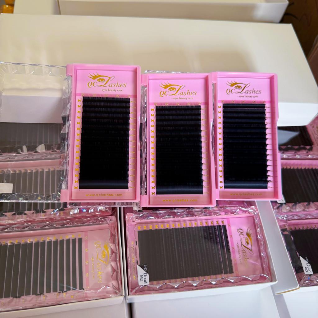 0.03 0.05mm Mega Volume Ultra-light Fluffy Lash Extensions Classic Lash Tray Cashmere Matte Black Eyelash Extensions