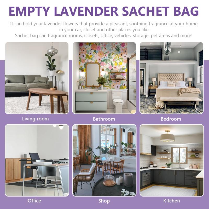 10 Stück Lavendel Duftsäckchen Beutel Leer Kordelzug Schminktisch Parfüm