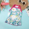 Cute Floral Pet Dog Sundress Soft Breathable Fabric Ruffle Hem For Small Dogs Summer Outdoor Daily Wear