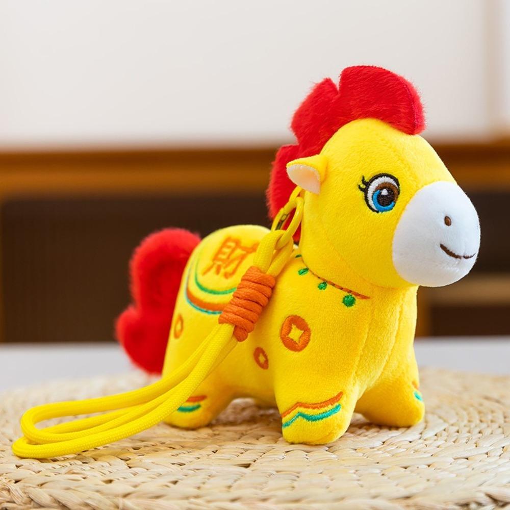 Chinese Zodiac Pony Plush Pendant Cartoon Horse Plush Toys Lucky Pony Ornament  Pendant Decor