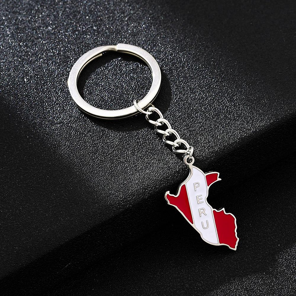 European Retro Enamel Peruvian Pendant Keychain - Unisex Ethnic Titanium Steel Accessory