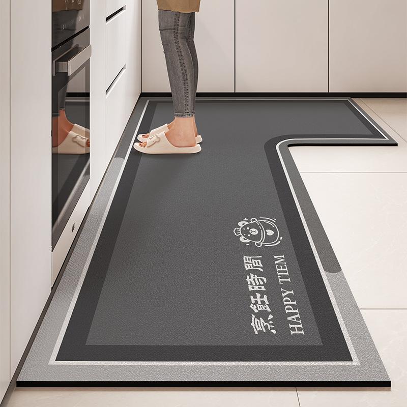 

Г-образный диатомовый грязевой коврик для ног, легко очищаемый, высококачественный, устойчивый к грязи, противоскользящий коврик, бытовой, впитывающий воду и масло. 100 * 150 * 45cm