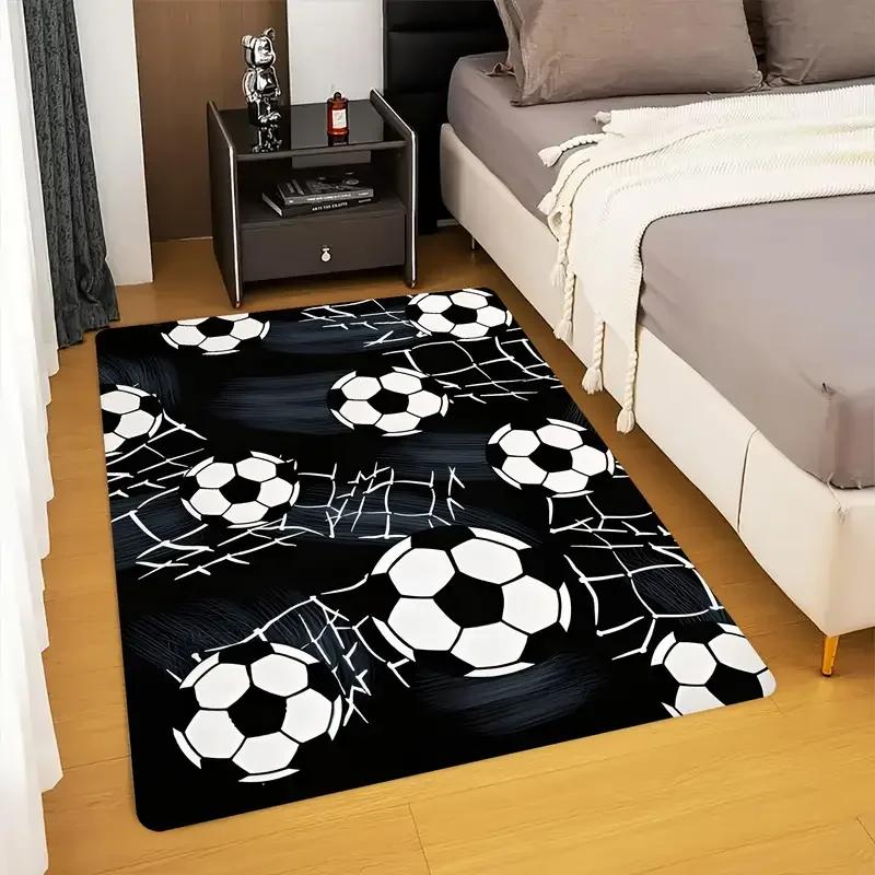 

Soft Non-Slip Soccer Ball Pattern Area Mat - Children s Game Room Bedroom Beside Soft Mat Living Room, Bedroom Entrance Doormat 40x60cm