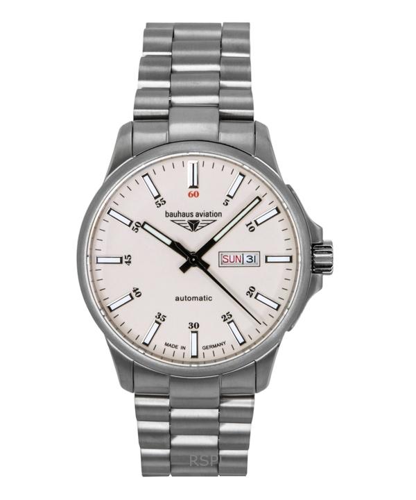Bauhaus Aviation Titanium Béžový Ciferník Automatické 2866M5 100M Pánské Hodinky