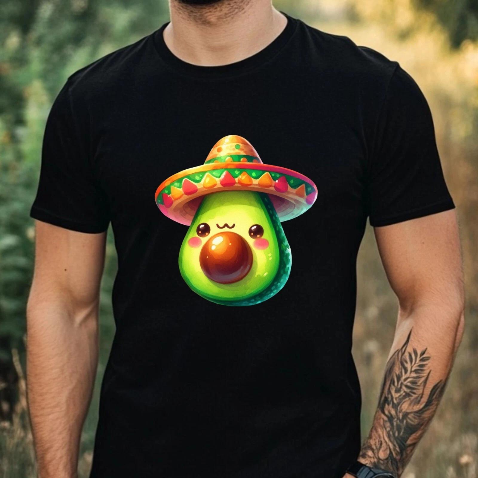 T-Shirt Herren Lustige Avocado Motiv Baumwolle Größe XS bis 5XL XS