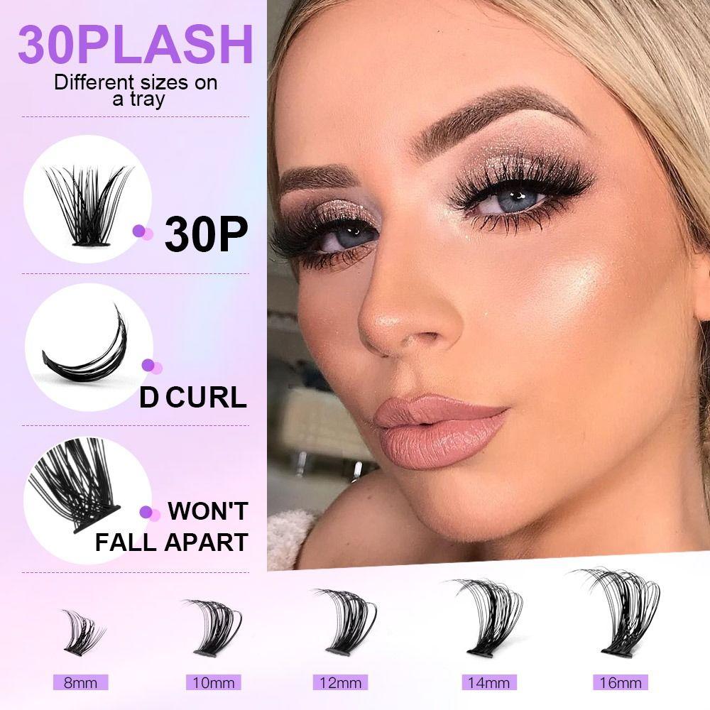 Wispy DIY Lash Extension Kit Natural Look Individual Lashes Kit False Eyelashes  for Beginners
