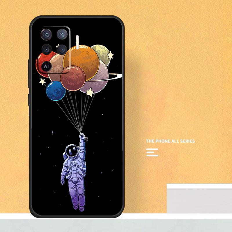 Cartoon Space Astronaut For OPPO A15 A16 A17 A98 A78 A58 A54 A74 A94 A53S A57S A52 A72 A77 A5 A9 A53 A76 A96 Case