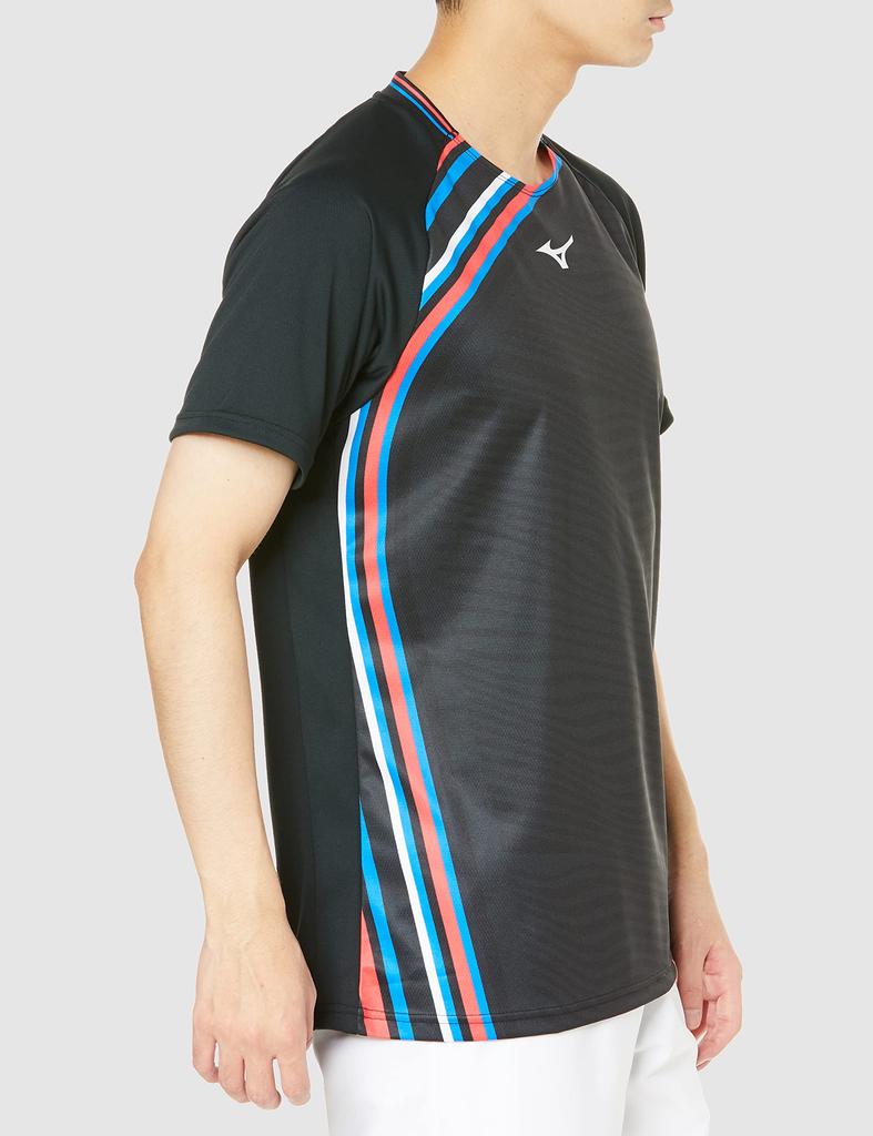 Tennis Wear Game Shirt Sweat Absorbent Quick Drying Dynamotion Fit Badminton 62JA2501 Black M [Mizuno]
