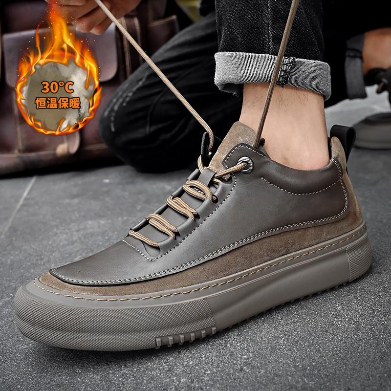 Мужские ботинки на шнуровке Мужские зимние плюшевые снежные кроссовки Классическая — фото 7