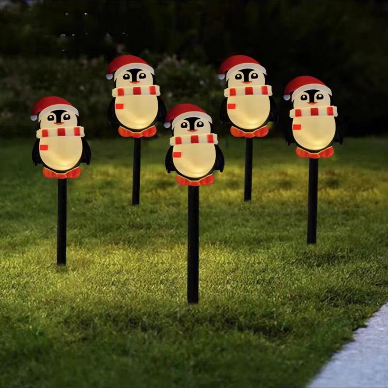 2025 Solar Weihnachts-Weihnachtsmann und Schneemann Leuchtende Lichterkette für Außendekoration