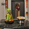 Halloween Horror Decorations Rotting Creature Figurines, Green Statue with Colorful Worms, Resin Yard Outdoor Lawn Ornaments Decor for Patio